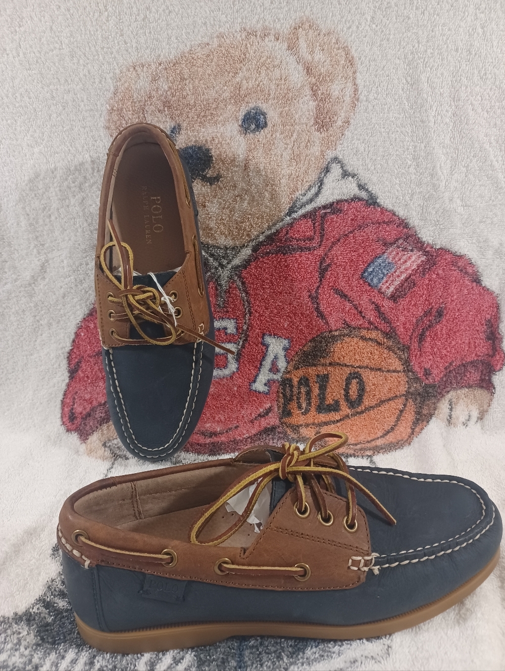 Polo Ralph Lauren Bienne Boat Shoes Mens Sz 9.5 Brown NO BOX Suede Leather RARE!